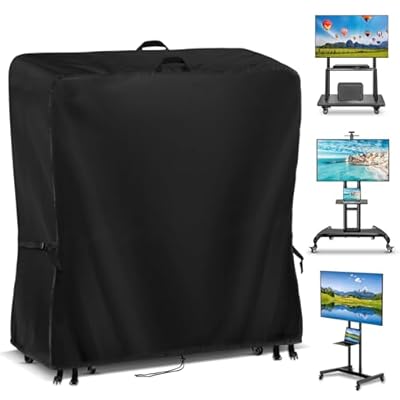 Kingling Outdoor TV Cover 50 Inch Weatherproof, Waterproof Outdoor TV Stand Covers For Mobile TV Carts With Floor Stand Base, TV Screen Protection Covers For Outside- 50”L x 20”W x 55”H(Cover Only)