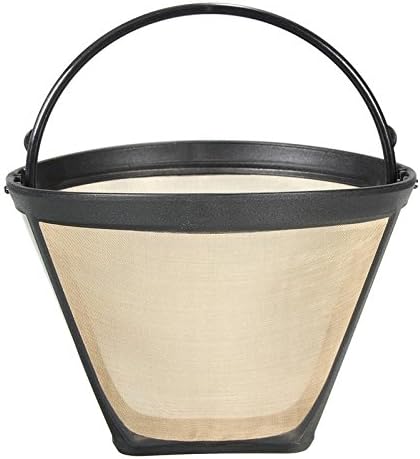 Permanent Reusable #4 Cone Shape Coffee Filter Mesh Basket Gold Tone Coffee Accessories