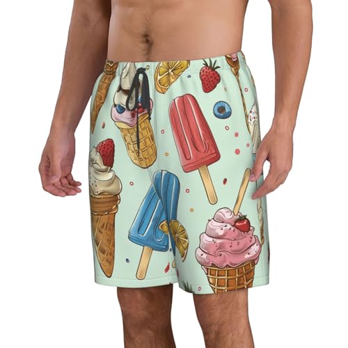 Cute Ice Cream Popsicle Summer Dessert Vintage Men's Quick Dry Swim Trunks Surfing Beach Mesh Board Shorts2