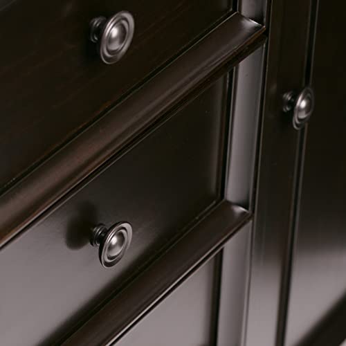 SIMPLIHOME Amherst 37-inch Wide Solid Wood Transitional-Style Storage Cabinet in Hickory Brown, Cabinet with 4 Drawers and Adjustable Shelves for Living Room or Entryway by SIMPLIHOME - Image 7