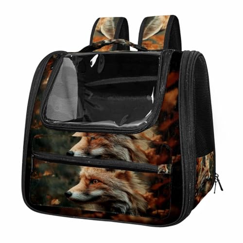 otnrnondcl Forest Fox Autumn (2) Dog Cat Carrier Soft-Sided Pet Bag for Small Medium Cats Puppies Airline Approved Cat Travel Carrier