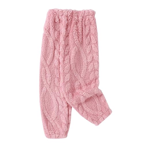Kids Coral Fleece Fuzzy 𝗟ounge𝚠ear Pants Solid Soft Flannel Plush Loose 𝗣a𝗷amas Fall Winter 3 (Hot Pink, 4-5 Years)