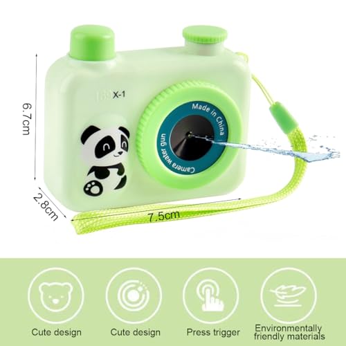 KQOZG 2 Stück Premium Wasserpistolen Set, Kamera-Wasserpistole, Wasserpistole Spielzeug für Kinder, Wasser Spritzpistole Kunststoff, Wasser Spritzpistole für Sommerpartys im Freien(Grün)