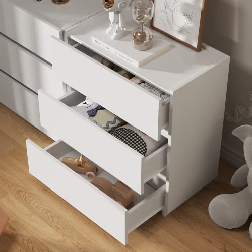 Furtble 3 Drawer Dresser, Wood Nightstand For Bedroom, Modern Closet Drawers Stackable Storage Cabinet For Entryway, Mini Dresser Drawer Chest For Hallway, Office, 23.6''W, White… #TOP2