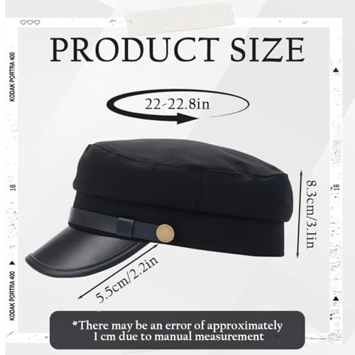 Image of VASANA Chauffeur Hat Classic Vintage Newsboy Cap Peaked Beret Cap Taxi Driver Costumes Hat Captain Sailor Hat