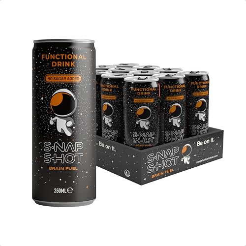 SNAP-SHOT - 12 Canettes de 250 ml | Boisson fonctionnelle pour la concentration | Brain Fuel