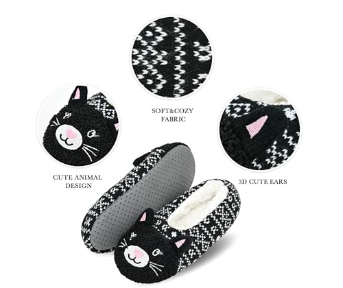 Image of DICUIRD Womens Animal Slipper Socks Non Slip Gripper House Slippers