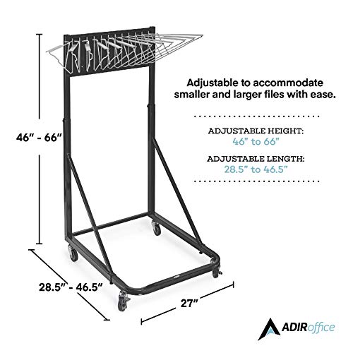 Adir Corp. Mobile Blueprint Storage - Vertical Poster Display Rack And Plans Holder - File Organizer Stand Organization And Storage For Home, Office (Black) #TOP2