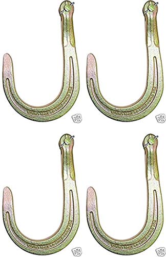 BA Products Set of 4, N711-10CL-x4 8 Clevis J Hook (Short J Hook) for Chain, Wrecker, Tow Truck, Rollback