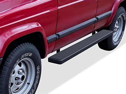 APS (Stainless Steel Black Powder Coated 6 inches) Running Boards Nerf Bars Side Steps Compatible with Jeep Cherokee 1984-2000 4-Door