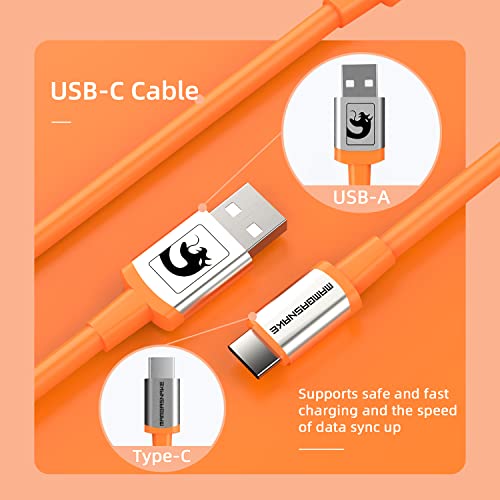 MAMBASNAKE C01 Spiralny Kabel Usb C do Klawiatury, Pro Coiled Kabel do Klawiatury Mechanicznej, Typ C na USB A, TPU Zwijany Kabel Klawiaturyz Metalowym Złączem Aviator do Klawiatury Gaming - Orange