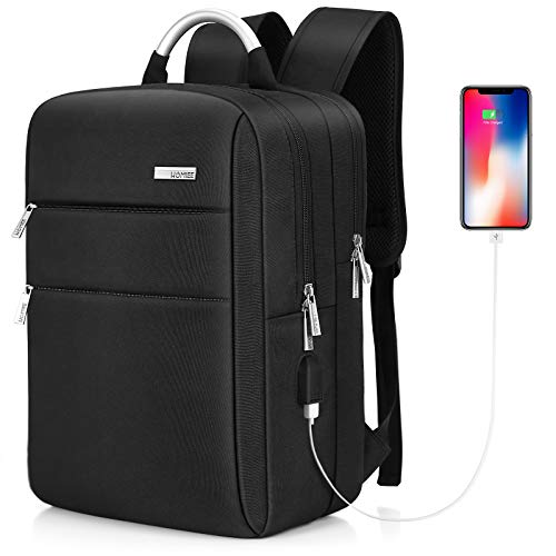 HOMIEE Mochila PC 13 15.6 Pulgadas  para Portátiles  de Trabajo Hombre  para  Negro