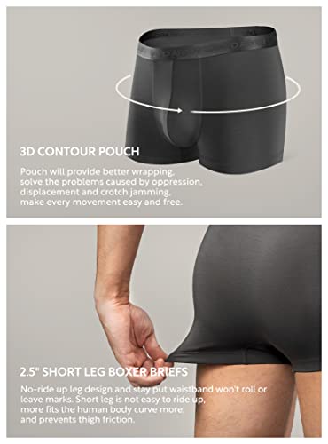 David Archy Men's Underwear Ultra Soft Micro Modal Moisture-Wicking Trunks For Men, 4-Pack (M, Assorted Colors) #TOP3