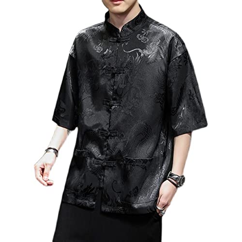 Chemise funky hommes légère en soie synthétique pour rester au frais