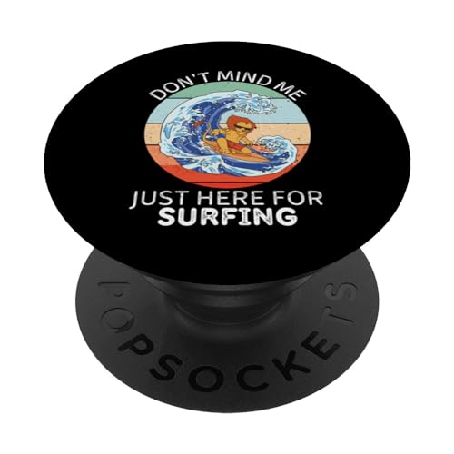 Vintage Lion Don't Mind Me Just Here per gli amanti del surf PopSockets PopGrip Intercambiabile