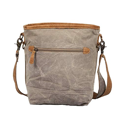 Myra Bag Moire Upcycled Canvas & Cowhide Pocket Shoulder Bag S-13413