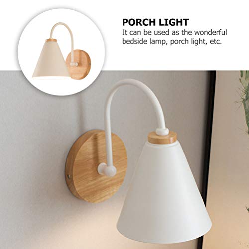 Uonlytech Wall Sconces Lighting Fixture For Bedroom, Modern Bedside Lamp With Light Bulb Household Wood Base Wall Light For Porch Living Room Cafe #TOP2