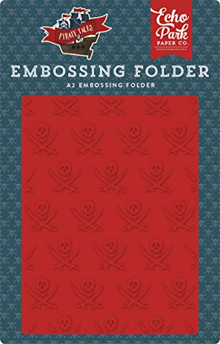 Echo Park Paper Company Buccaneer embossing folder, red, navy, black, brown, yellow