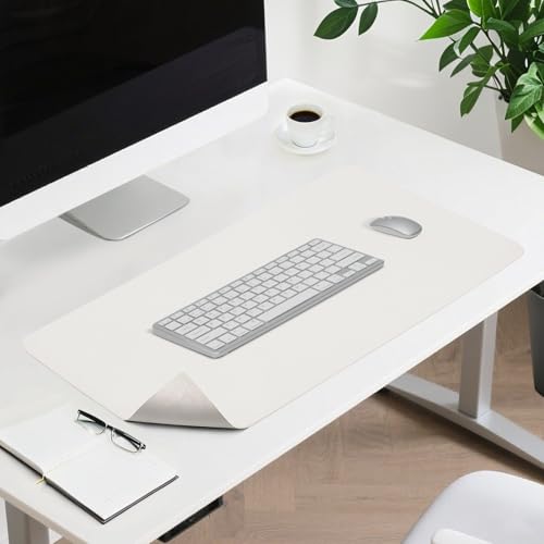 Coussin de table imperméable en cuir blanc pour clavier et souris