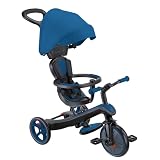 Globber - Triciclo Explorer 4 in 1 - Triciclo evolutivo e drenante per bambini dai 10 mesi ai 5 anni - Versione 2 - Blu marino