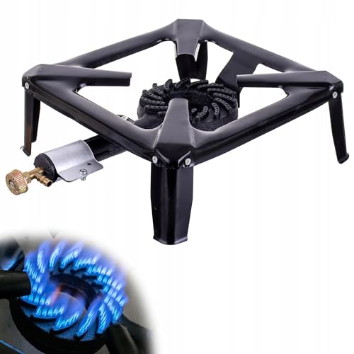 Estufa de gas 5,5 kW 30 x 30 cm quemador de hierro fundido Estufa de camping