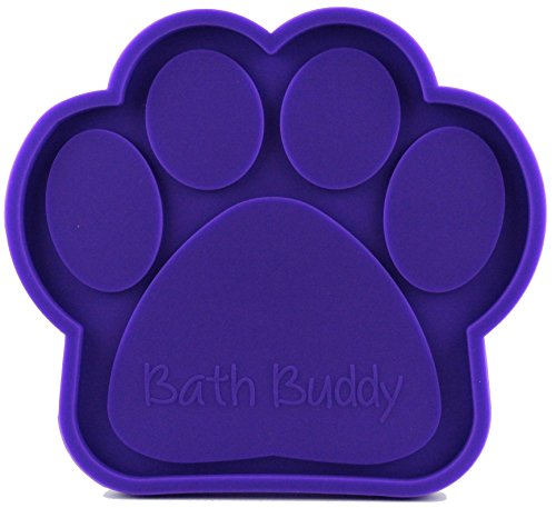 Bath Buddy Purple New for Dogs - The Original Dog Bath Toy - Makes Bath Time Easy, Just Spread Peanut Butter and Stick (Purple)