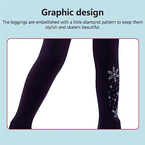Exercício Correndo Ternos de treinamento de patinação para meninas, leggings de patinação com strass