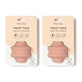 Wild One Small Twist Toss Dog Toy 100% Natural Rubber, Fun to Chew, Durable for All Breeds, Fetch Toy, Treat Dispensing Blush Set of 2