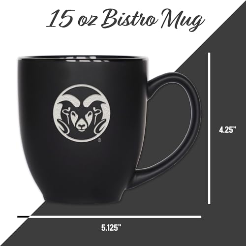 Image of Rico Industries NCAA Primary 15-Oz Personalized Matte Black Bistro Mug - for Hot or Cold Drinks