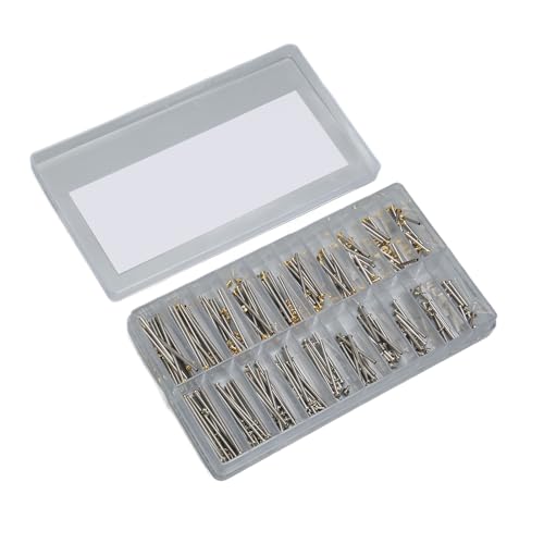 Watch Screw Tube 200pcs Watch Band Strap Repair Tool Kit, Sturdy Stainless Steel 10 Size 1.3mm Width Watch Strap Connection Rod Screw Link Pin, Spring Bars Connectors Remover