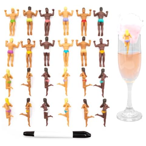 NPW Wedding Favor Drink Markers, Original Drinking Buddies & Wine Glass Charms for Wedding Parties - Bachelorette, Girls' Nights, Rehearsal Dinner & More, Novelty Gifts (24 Count - 12 Guys, 12 Girls)) Cover