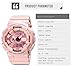 carlien Men's Analog Display LED Watch Military Multifunctional Waterproof Quartz Sports Watch with Transparent Strap (Pink)