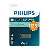 Philips Moon Edition Ultra Speed USB 3.1, unità flash USB 128 GB per PC, laptop, computer, archiviazione dati, velocità di lettura fino a 180 MB/s, alluminio, portachiavi