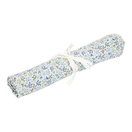 Little Dutch Pucktuch Swaddle Tuch Decke Musselin Baby (120x120 cm) Forest Adventure blau - Forest Friends