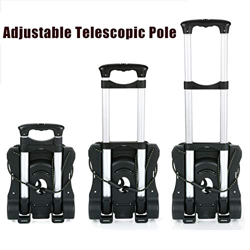 Anfan Folding Luggage Cart Portable Personal Moving Hand Truck 2 Wheels Foldable Platform Truck Shopping Cart - Support 80Lbs Capacity (Black) #TOP2