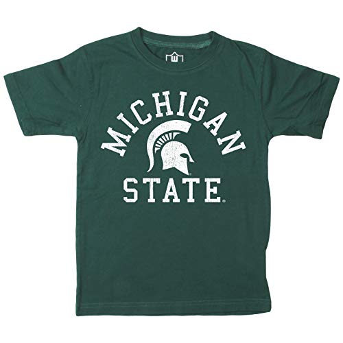 Wes and Willy NCAA Kids S/S Organic Cotton Tee Shirt, Michigan State Spartans, 2T, Evergreen