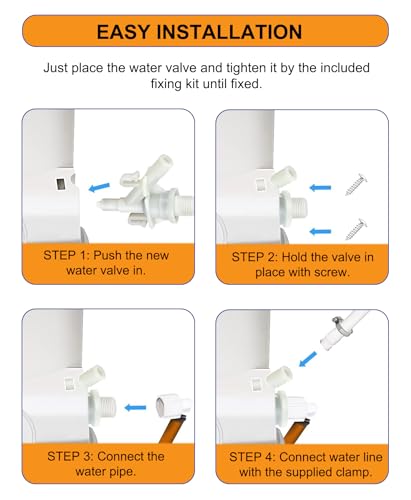 Image of Upgraded RV Toilet Water Valve Replacement Kit Compatible with Dometic RV Toilet 300, 310, 320, Includes 385311641 Water Valve & 385311658 Toilet Seal, for Camper /Travel Trailers Pedal-Flush Toilet