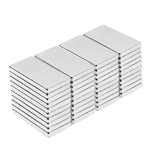 GREMAG 40Pcs Neodym Magnete, 20 x 10 x 2 mm Magnetics Rechteckig Starke Bar Seltene Erden Magnete N52 NdFeB Rare Earth Magnet für DIY Building Craft Office