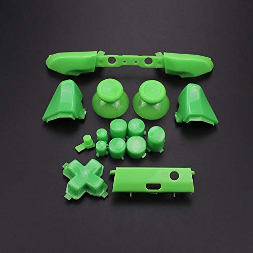 Image of Replacement Full Set Button Bumper Trigger Buttons Guide Dpad RT LT RB LB ABXY ON Off Button Kit for Xbox One Slim Xbox One S Controller (Green)