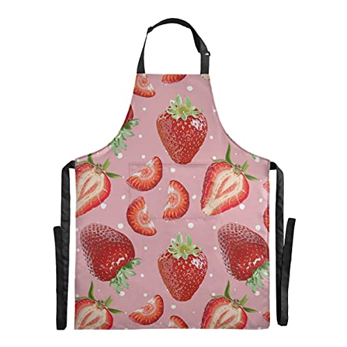 アフターヌーンティー イチゴ柄エプロン
