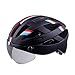 Garneck Casque de Vélo Casque Déquitation Casque de Vélo de Montagne Casque de Sécurité de Planche à roulettes Casque de Vélo avec Visière Universel pour Extérieur Hommes Femmes Noir