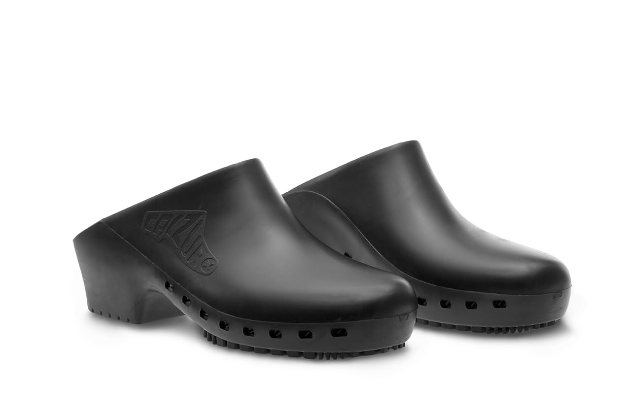 Calzuro – Chaussures sanitaires S classiques avec trous latéraux, qualité professionnelle CE 39-40 Noir