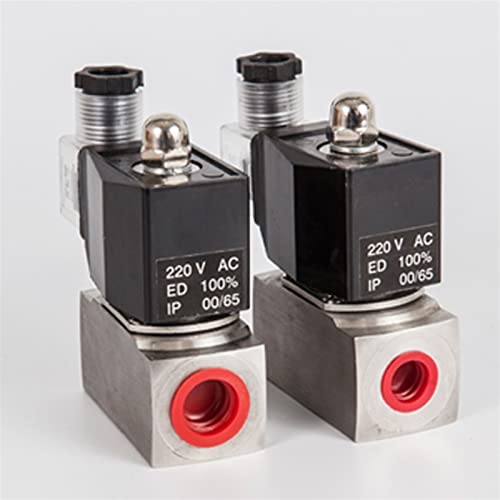 Électrovanne à acide en acier inoxydable 3/8" étanche jusqu'à 150°C AC 24V - 3