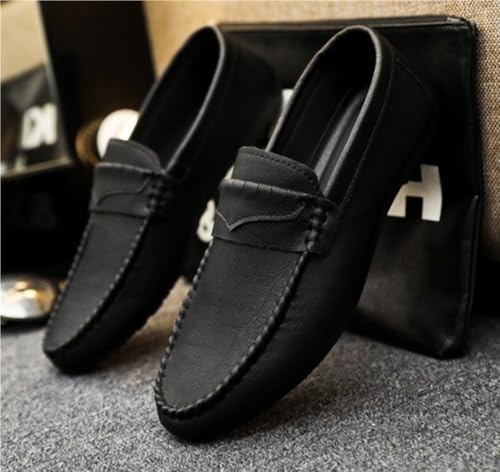Mens Moccasin Loafers Lightweight Breathable Slip On Leather Comfortable Shoes for Casual Travel Walking Business Wedding3