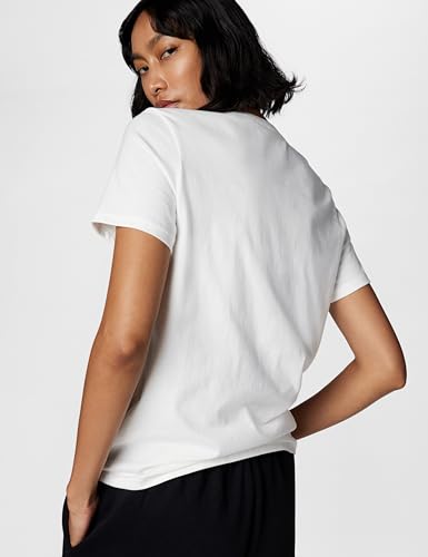 Nike DX7906-100 W NSW tee ESSNTL ICN FTRA T-Shirt Mujer White/Black Tamaño S