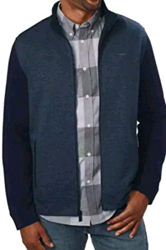 Calvin Klein Jeans Men's Full-Zip Fleece Mock Neck Sweatshirt Jacket