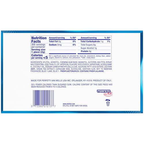 Image of Mentos Pure Fresh Sugar-Free Chewing Gum with Xylitol, Fresh Mint, 50 Count (Pack of 6)