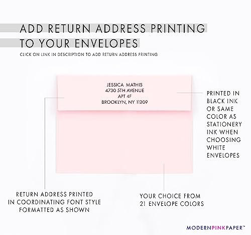 Image of Script Personalized Stationary for Women, FOLDED NOTE CARDS, Personalized Note Cards for Women, Elegant Personalized Stationery Set with Envelopes, Your Choice of Colors and Quantity