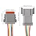 XIITIA 4 Pairs 8 Pin Waterproof DT Connector Male and Female Wire Connectors with 18AWG 150MM Cable Wire for Car, Truck, Boats, LED Work Light etc