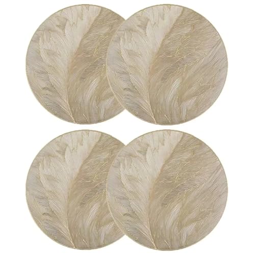 Napperons ronds plumes pressées pour décoration de table de mariage - 2
